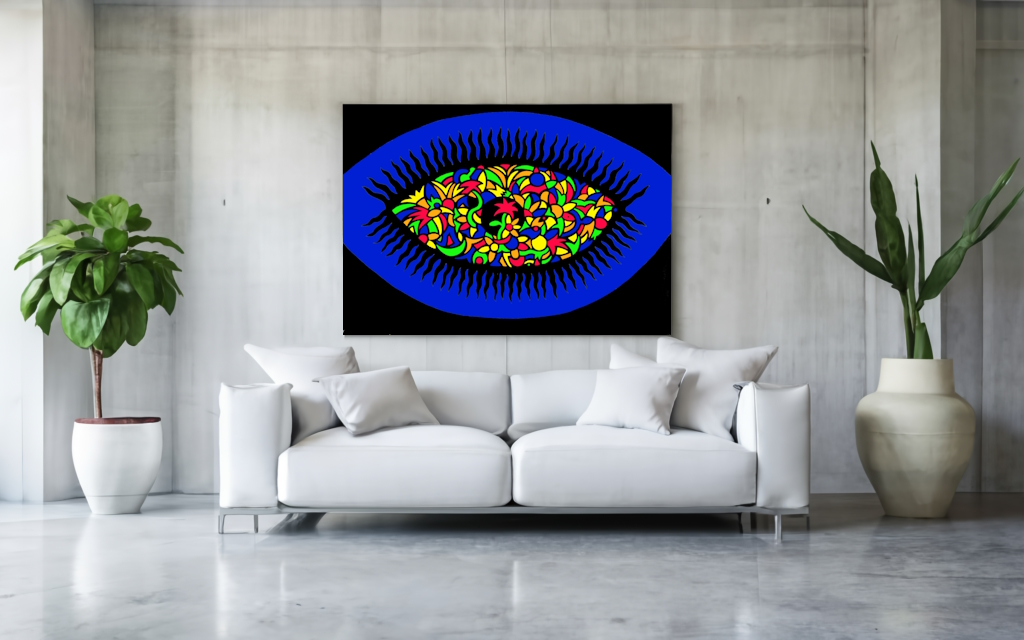 El Ojo/ The Eye/ Das Auge 100 x 70, Acrylico fluorescente en lienzo